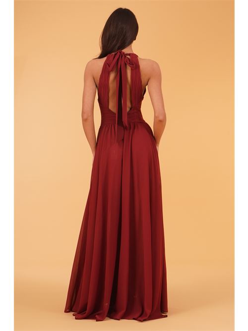 Abito lungo con spacco Babylon | S00901BORDEAUX