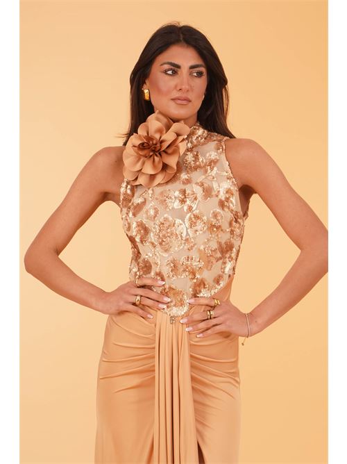 Abito luxury in viscosa elastica Babylon | S00904BEIGE
