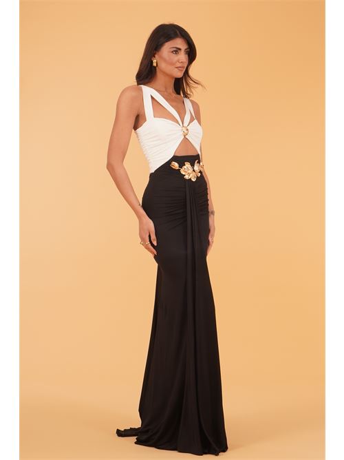 Abito in viscosa elastica Babylon | S00907BIANCO NERO