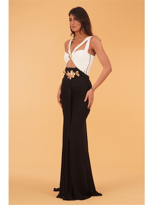 Abito in viscosa elastica Babylon | S00907BIANCO NERO