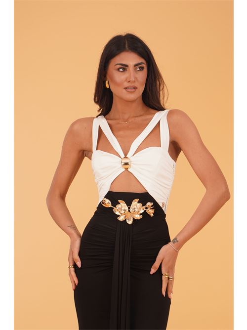 Abito in viscosa elastica Babylon | S00907BIANCO NERO