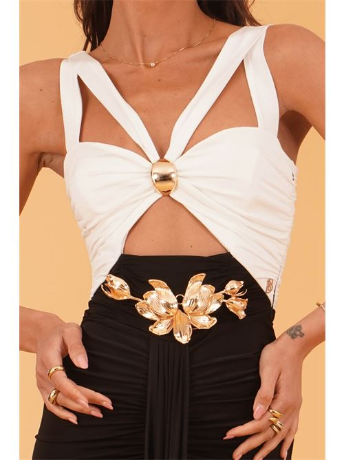 Abito in viscosa elastica Babylon | S00907BIANCO NERO