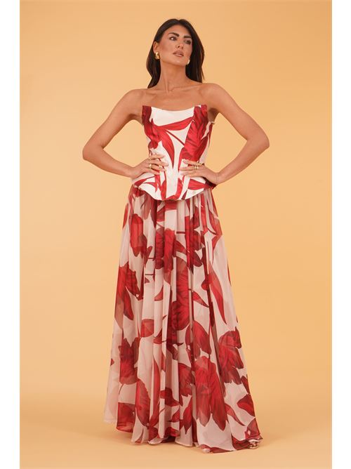 Abito fantasia Babylon | S00912ROSA FIORE ROSSO