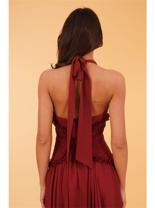 Abito lungo scollo all'americana Babylon | S00922BORDEAUX