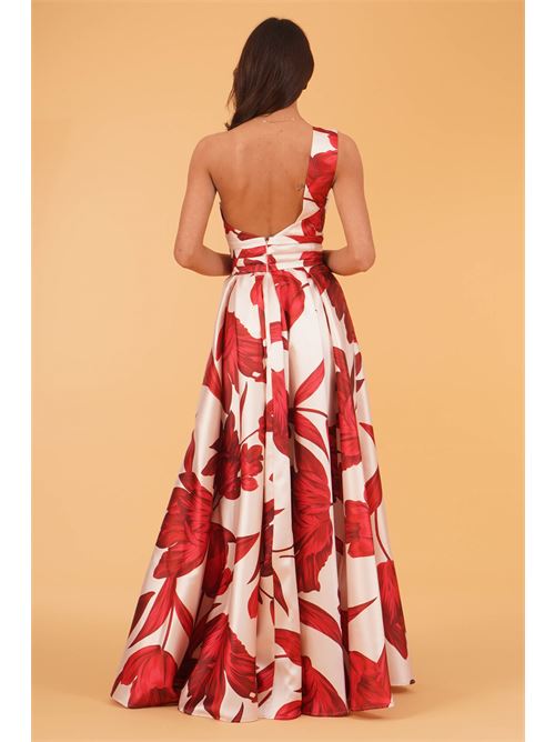 Abito in mikado fantasia Babylon | S00929ROSA FIORE ROSA