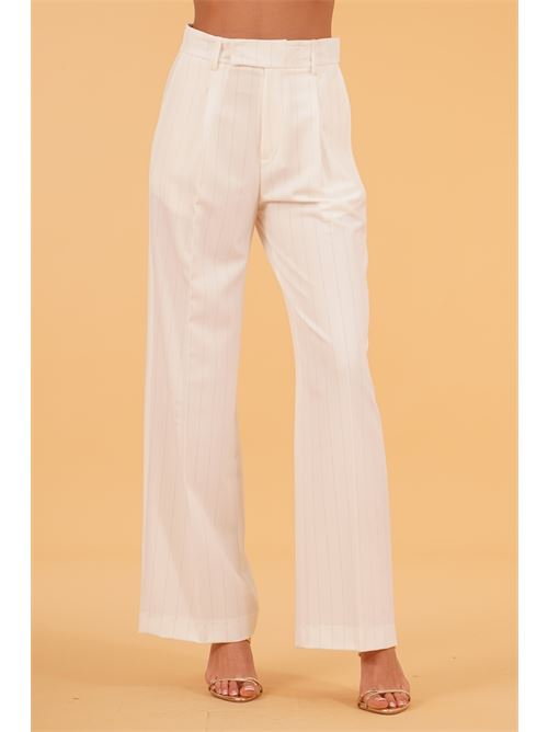 Pantalone palazzo gessato elmas phil | 011218BIANCO