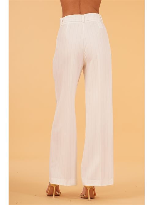 Pantalone palazzo gessato elmas phil | 011218BIANCO
