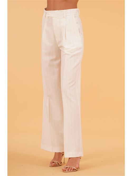 Pantalone palazzo gessato elmas phil | 011218BIANCO