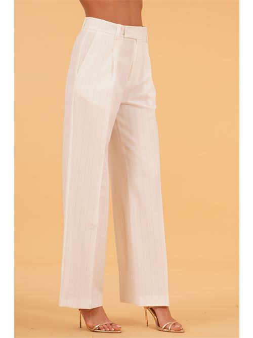 Pantalone palazzo gessato elmas phil | 011218BIANCO