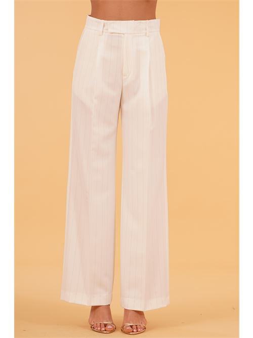 Pantalone palazzo gessato elmas phil | 011218BIANCO