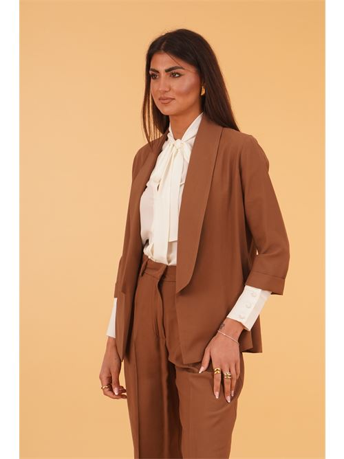 Giacca in viscosa elmas phil | 0400629TABACCO