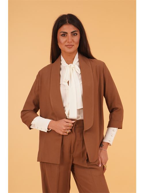 Giacca in viscosa elmas phil | 0400629TABACCO