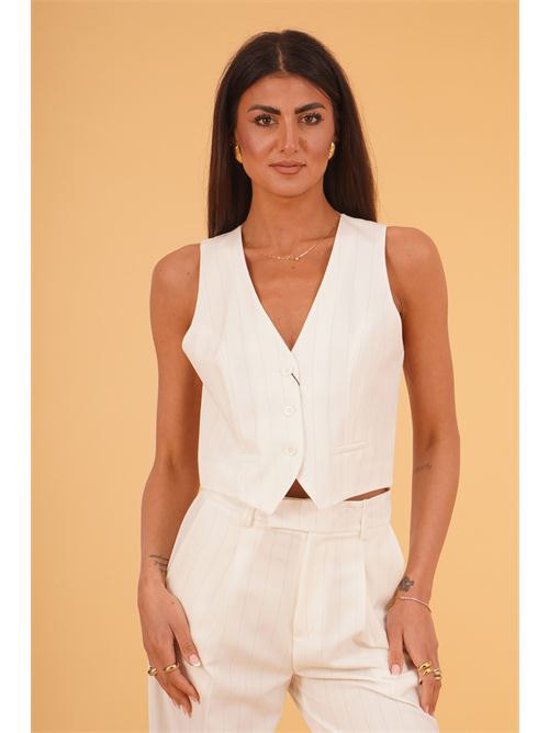 Gilet gessato elmas phil | 070320BIANCO