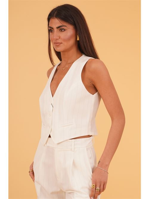 Gilet gessato elmas phil | 070320BIANCO