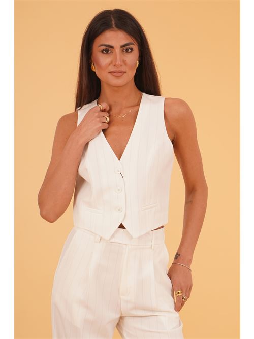 Gilet gessato elmas phil | 070320BIANCO