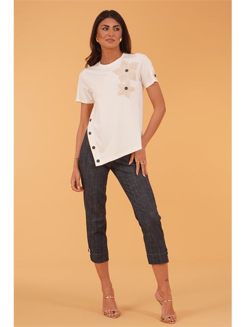 Maglia in viscosa elastica GM by Gai Mattiolo | GM3918PANNA