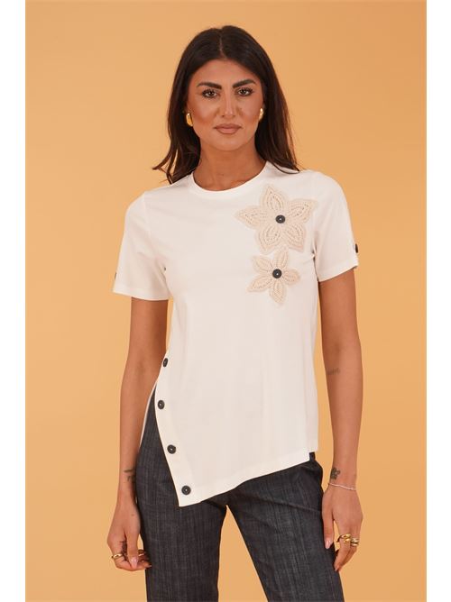 Maglia in viscosa elastica GM by Gai Mattiolo | GM3918PANNA