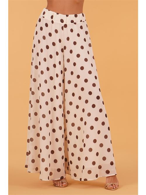 Pantalone palazzo in georgette GM by Gai Mattiolo | GM4008BURRO/MORO