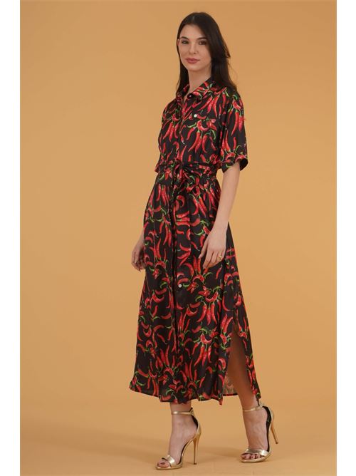 Abito chemisier in raso Il The' Delle 5 | RIRI 56STFANTASIA