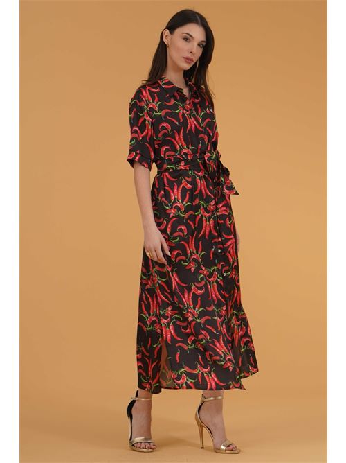 Abito chemisier in raso Il The' Delle 5 | RIRI 56STFANTASIA