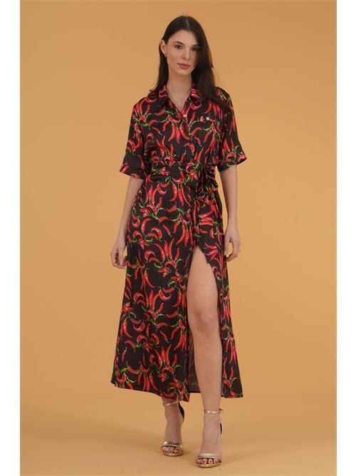 Abito chemisier in raso Il The' Delle 5 | RIRI 56STFANTASIA