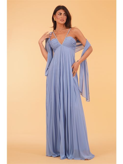 Abito in georgette plissettato Kuea | KS2403SKY