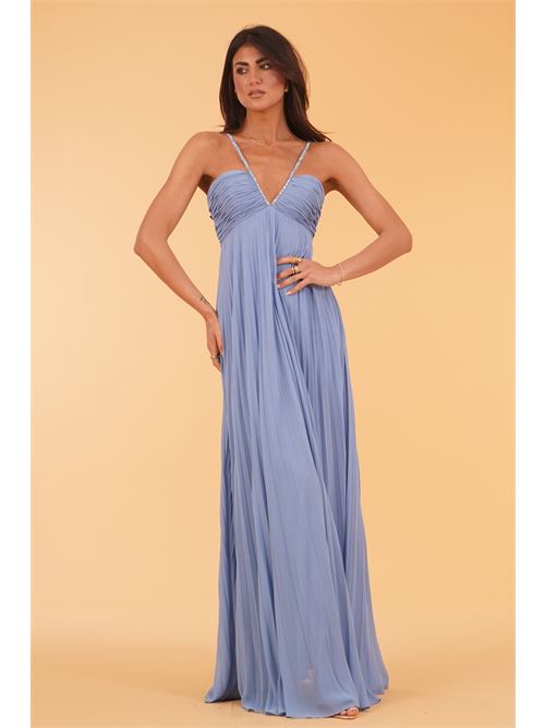 Abito in georgette plissettato Kuea | KS2403SKY