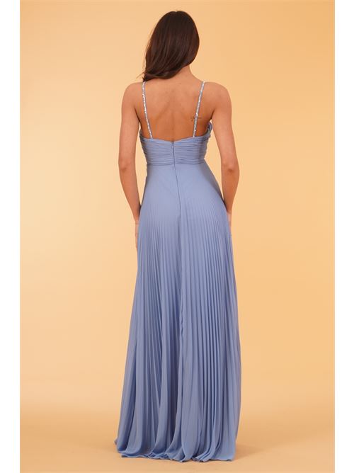 Abito in georgette plissettato Kuea | KS2403SKY