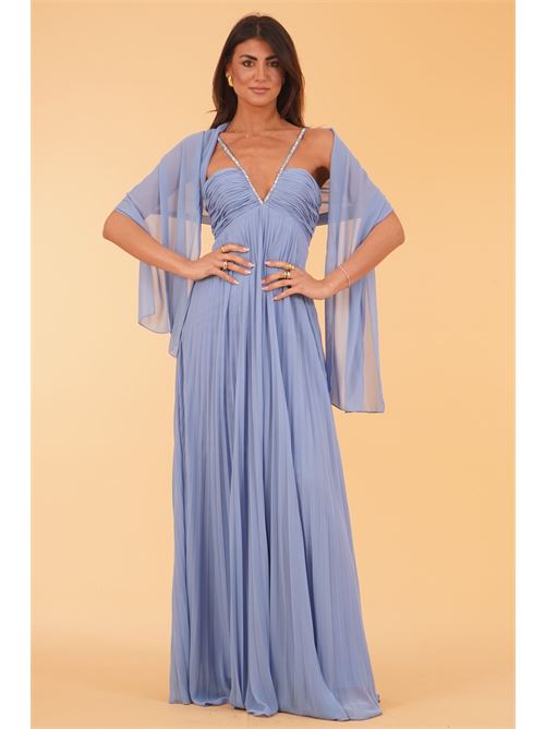 Abito in georgette plissettato Kuea | KS2403SKY