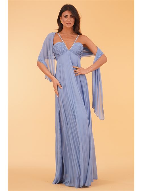 Abito in georgette plissettato Kuea | KS2403SKY