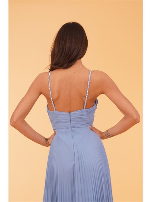 Abito in georgette plissettato Kuea | KS2403SKY