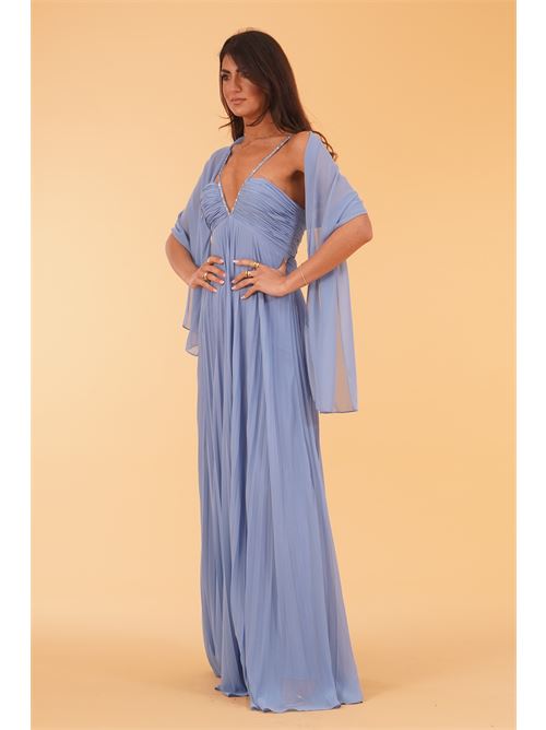 Abito in georgette plissettato Kuea | KS2403SKY