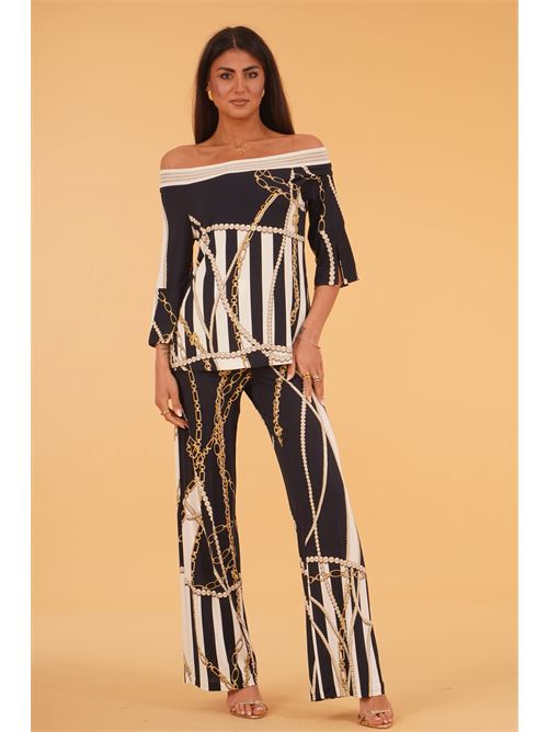 Casacca elastica in viscosa fantasia LAFTY.LIE | 44P206BLU