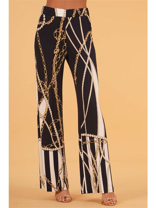 Pantalone in viscosa elastica fantasia LAFTY.LIE | 44P305BLU