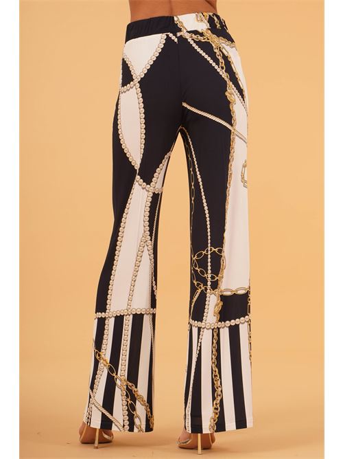 Pantalone in viscosa elastica fantasia LAFTY.LIE | 44P305BLU