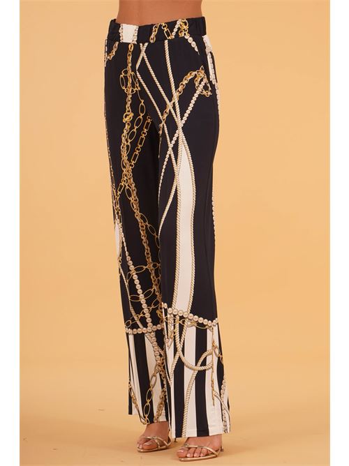 Pantalone in viscosa elastica fantasia LAFTY.LIE | 44P305BLU