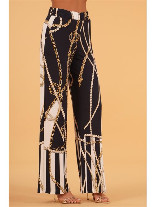 Pantalone in viscosa elastica fantasia LAFTY.LIE | 44P305BLU