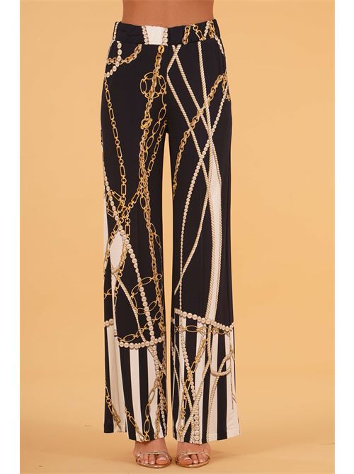 Pantalone in viscosa elastica fantasia LAFTY.LIE | 44P305BLU