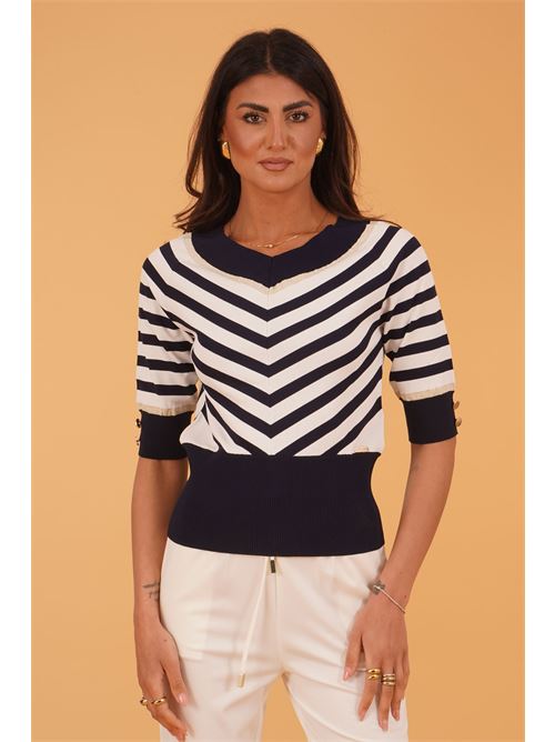 Maglia a righe in viscosa LAFTY.LIE | 51D129BLU