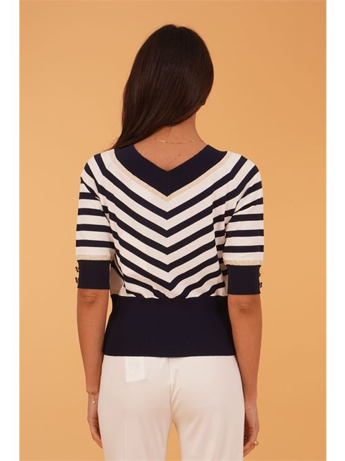 Maglia a righe in viscosa LAFTY.LIE | 51D129BLU