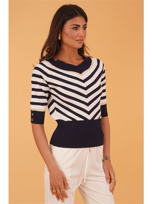 Maglia a righe in viscosa LAFTY.LIE | 51D129BLU