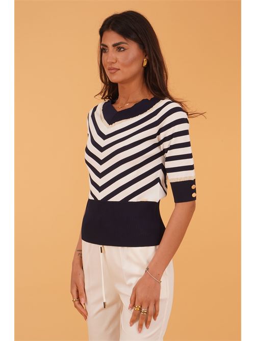 Maglia a righe in viscosa LAFTY.LIE | 51D129BLU