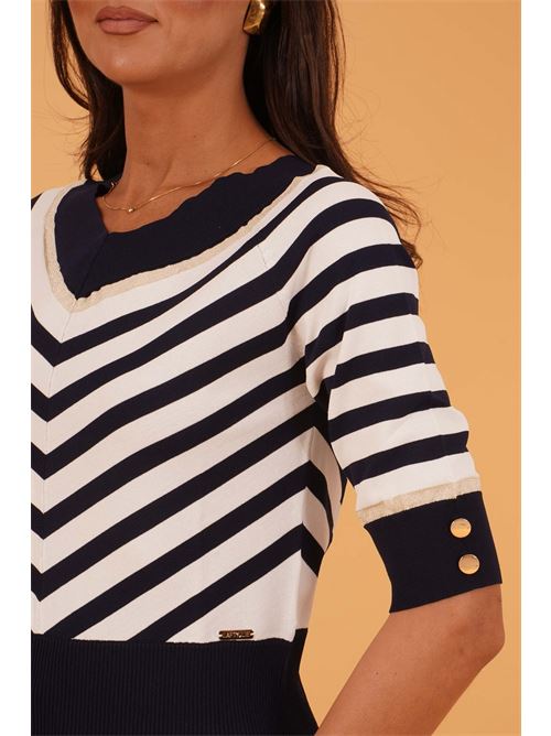 Maglia a righe in viscosa LAFTY.LIE | 51D129BLU