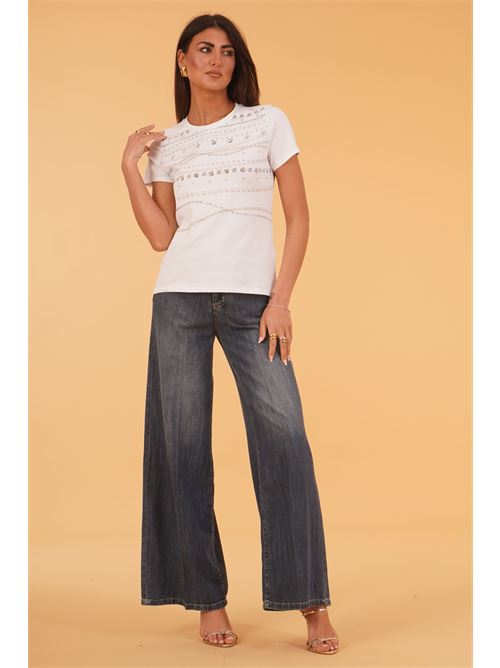 Maglia con strass LAFTY.LIE | 61K706BIANCO