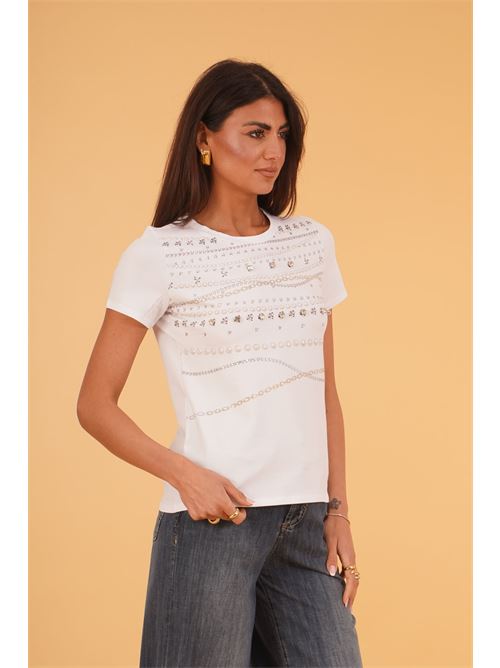 Maglia con strass LAFTY.LIE | 61K706BIANCO