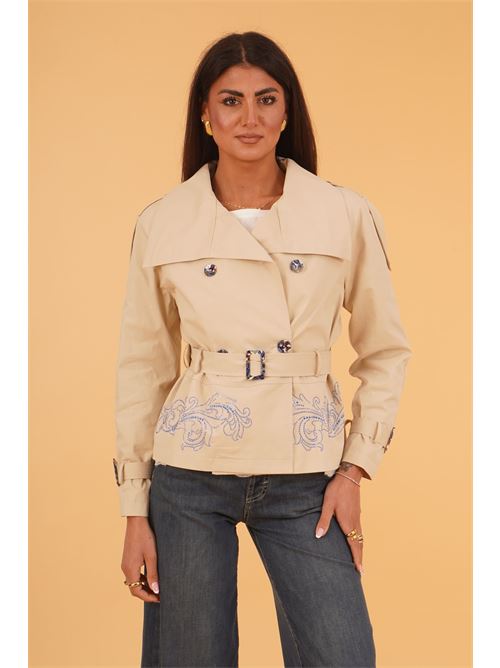 Giacca Trench corta LANACAPRINA | LC5105BEIGE/AZZURRO