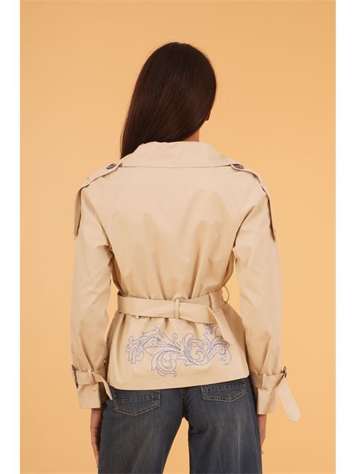 Giacca Trench corta LANACAPRINA | LC5105BEIGE/AZZURRO