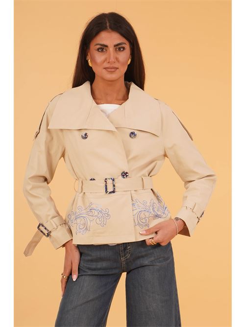 Giacca Trench corta LANACAPRINA | LC5105BEIGE/AZZURRO