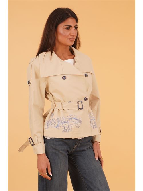 Giacca Trench corta LANACAPRINA | LC5105BEIGE/AZZURRO