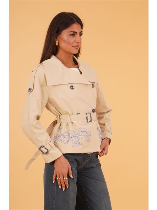 Giacca Trench corta LANACAPRINA | LC5105BEIGE/AZZURRO